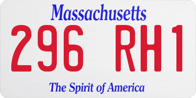 MA license plate 296RH1