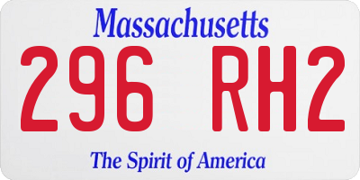 MA license plate 296RH2