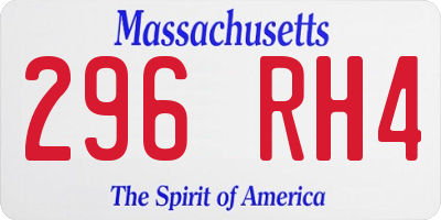 MA license plate 296RH4