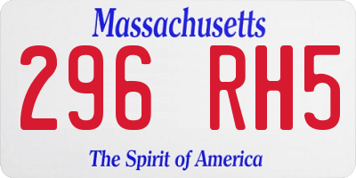 MA license plate 296RH5