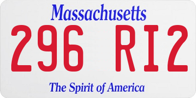 MA license plate 296RI2