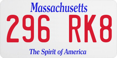 MA license plate 296RK8