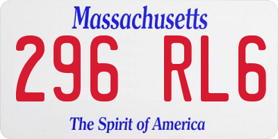 MA license plate 296RL6
