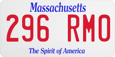 MA license plate 296RM0