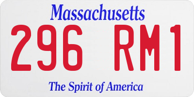 MA license plate 296RM1