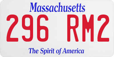 MA license plate 296RM2