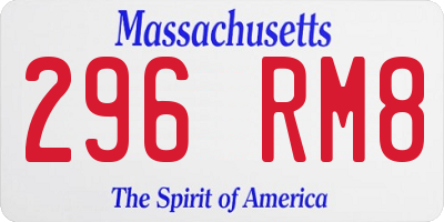 MA license plate 296RM8