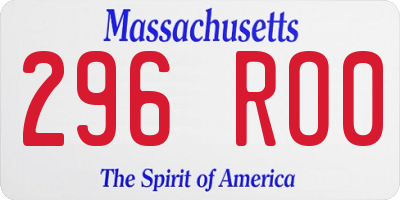 MA license plate 296RO0