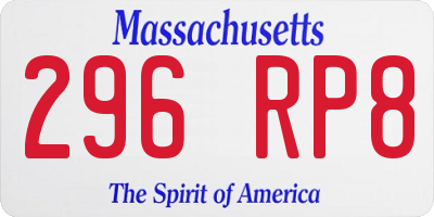 MA license plate 296RP8