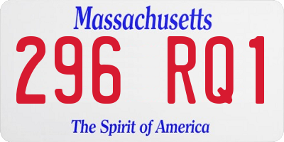 MA license plate 296RQ1