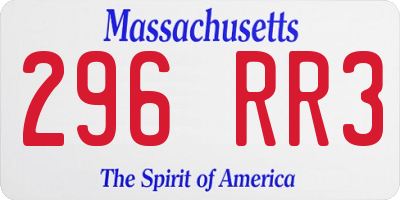 MA license plate 296RR3