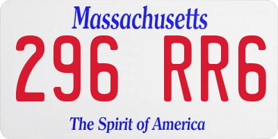 MA license plate 296RR6