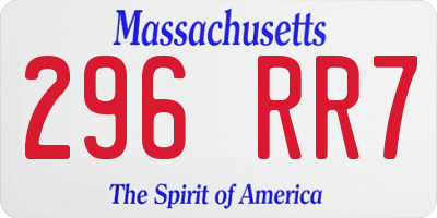 MA license plate 296RR7