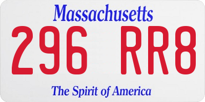 MA license plate 296RR8