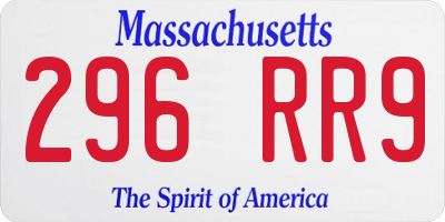 MA license plate 296RR9