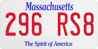 MA license plate 296RS8