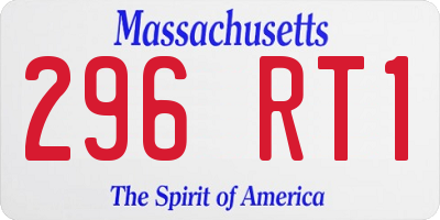 MA license plate 296RT1