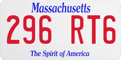 MA license plate 296RT6