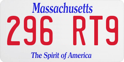 MA license plate 296RT9