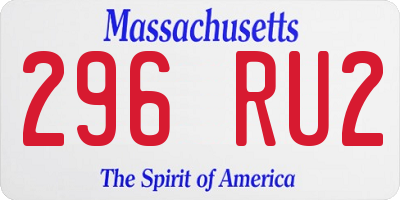 MA license plate 296RU2