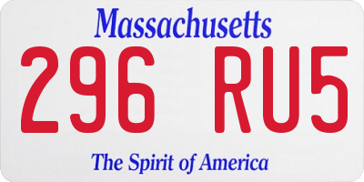 MA license plate 296RU5