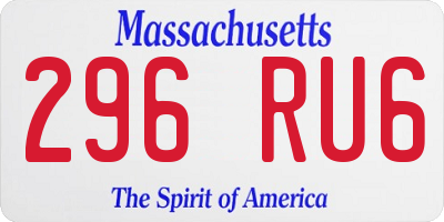 MA license plate 296RU6