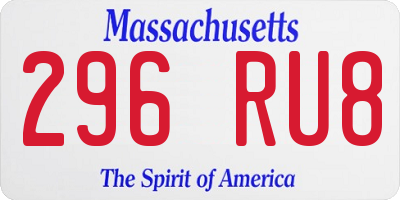 MA license plate 296RU8