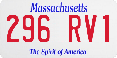 MA license plate 296RV1