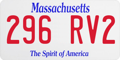 MA license plate 296RV2