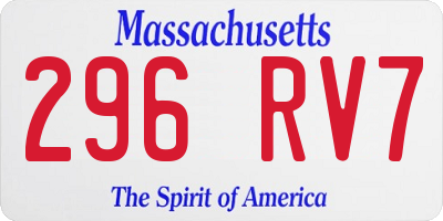 MA license plate 296RV7