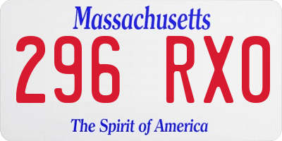 MA license plate 296RX0