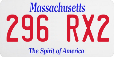 MA license plate 296RX2