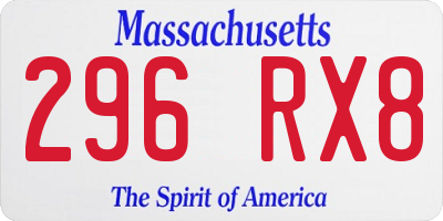 MA license plate 296RX8