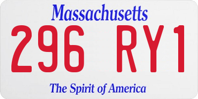 MA license plate 296RY1