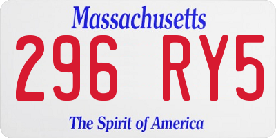 MA license plate 296RY5
