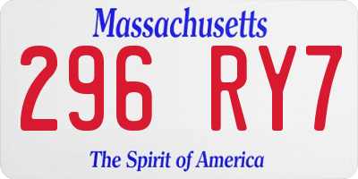 MA license plate 296RY7