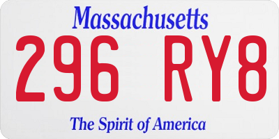 MA license plate 296RY8