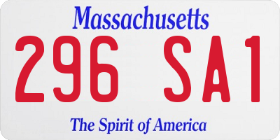 MA license plate 296SA1