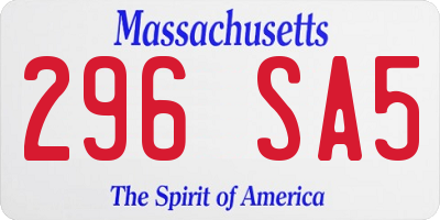 MA license plate 296SA5