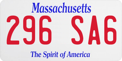 MA license plate 296SA6