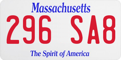MA license plate 296SA8