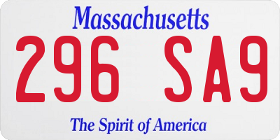 MA license plate 296SA9