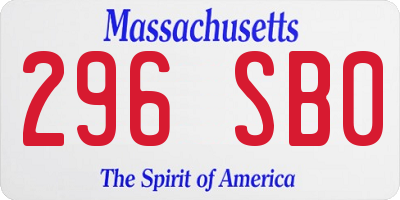 MA license plate 296SB0