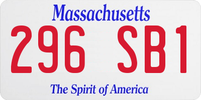 MA license plate 296SB1