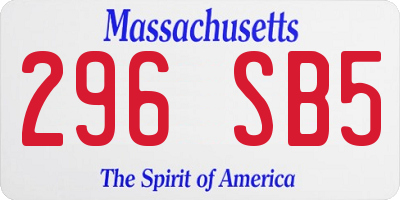 MA license plate 296SB5