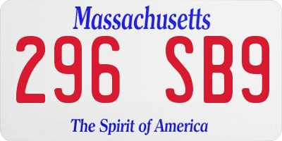 MA license plate 296SB9