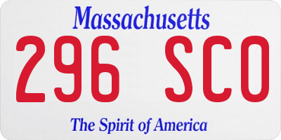 MA license plate 296SC0