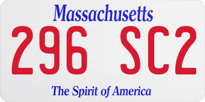MA license plate 296SC2
