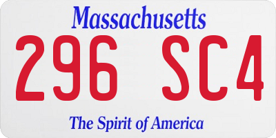 MA license plate 296SC4