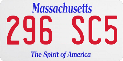 MA license plate 296SC5